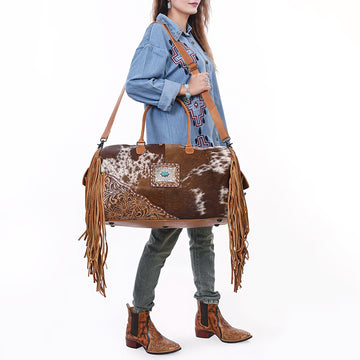 American Darling Women's Duffel Bag Western Hair - On Leather Handbag and Ladies Purse